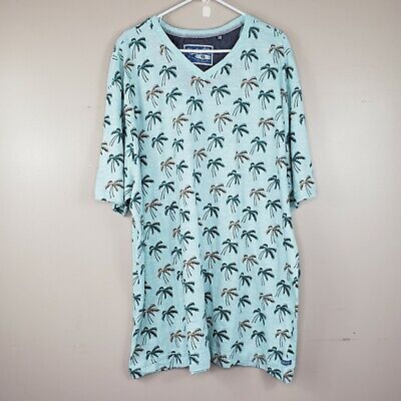 🤑Men's Huntington 2X Pullover Short Sleeve Summer Hawaiian Palm Trees Tee - Picture 2 of 5